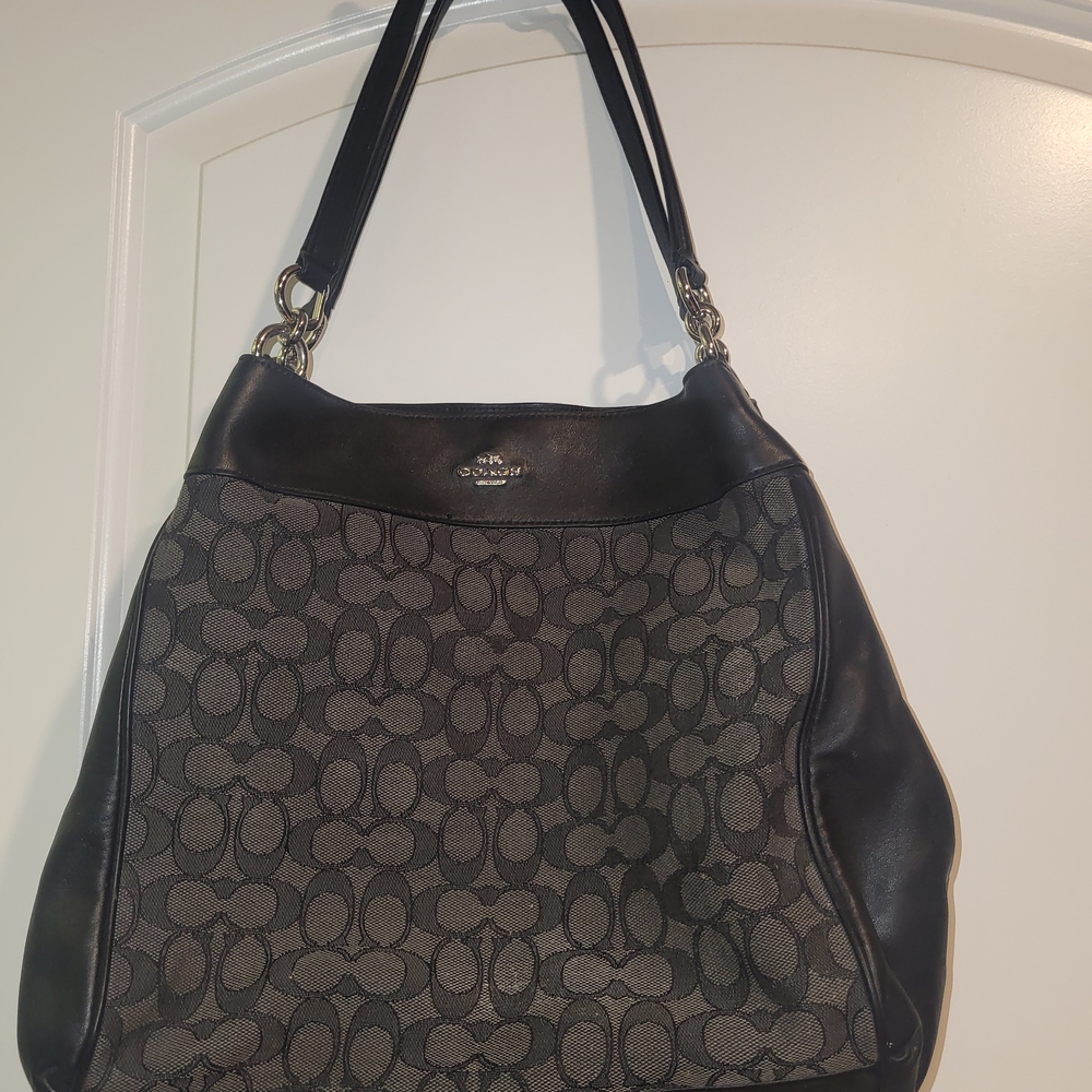 Coach Black and Gray Signature Tote Bag